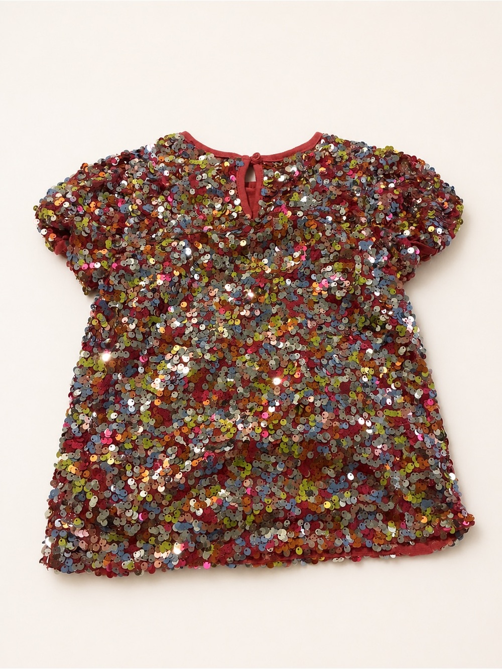 Garanimals Red Multicolor Sequin Short Sleeve Top